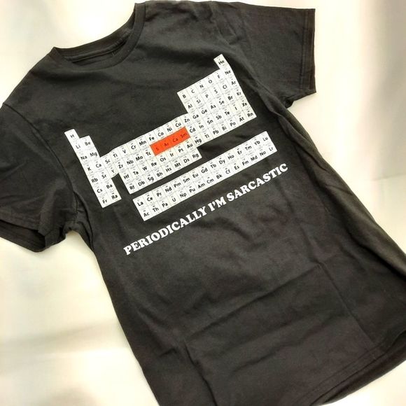 Periodic Table SArCaSm black t-shirt graphic tee Periodically I'm Sarcastic NWT - Picture 2 of 14